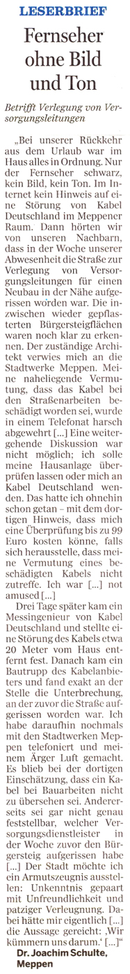 Zeitungsbericht