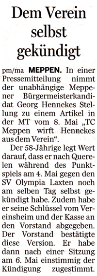 Auszug der TZ vom Samstag 17. Mai 2014