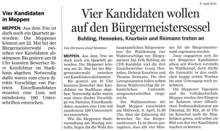 Zeitungsbericht